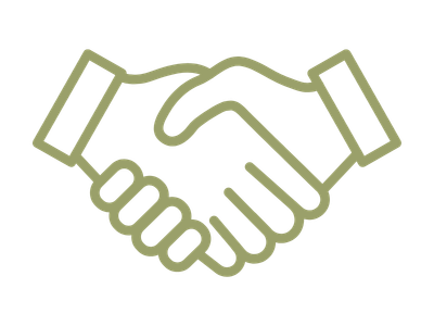 Handschlag-Symbol für Schritt 1: Kennenlernen und Verstehen